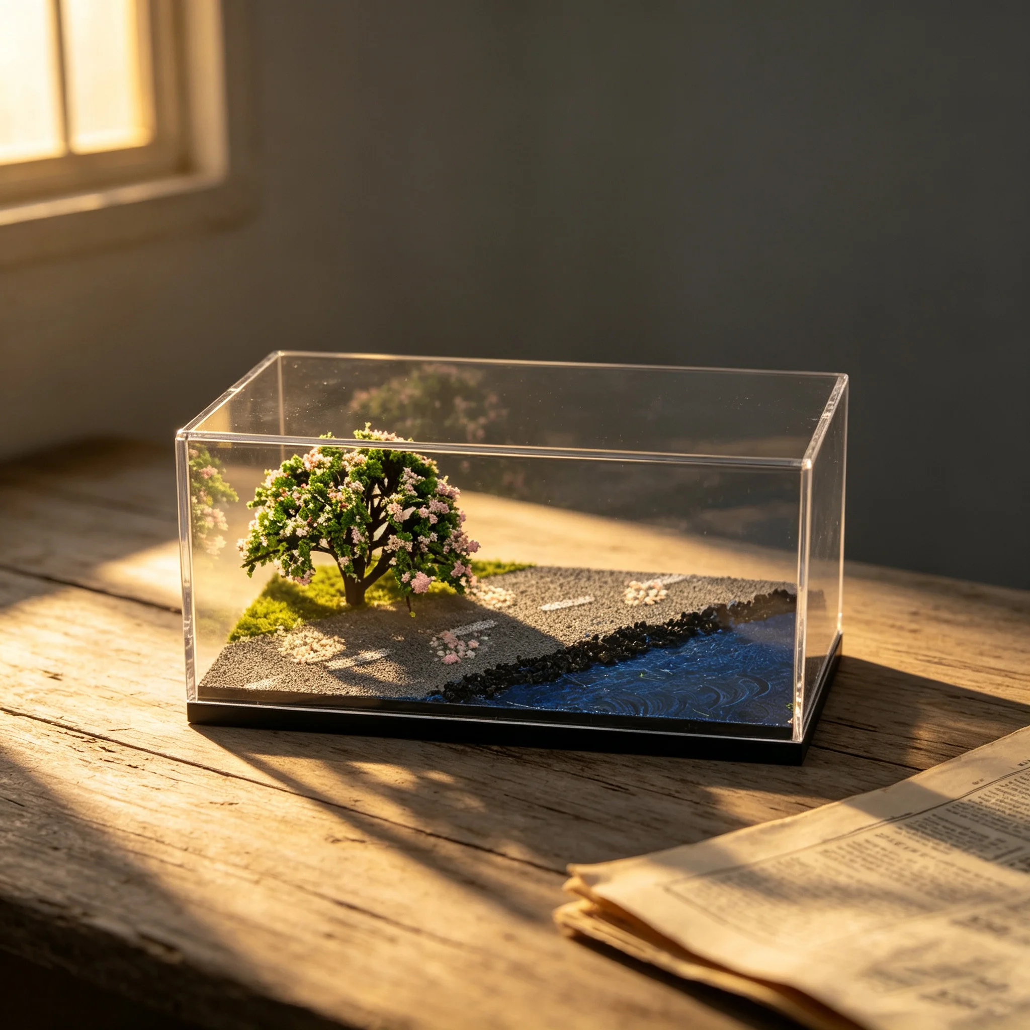Resin Art Tree - 1:64 Seaside Cherry Blossom Romantic Mini