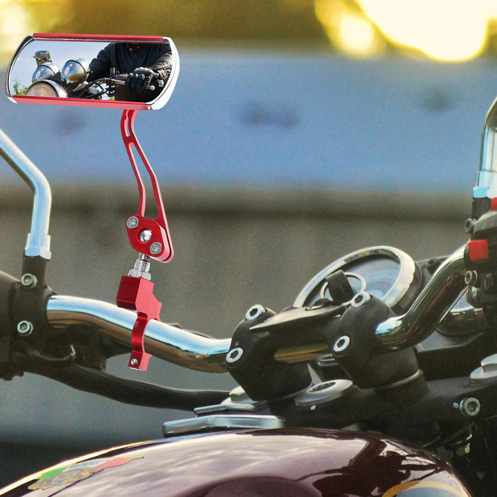 

Electric Bike Rearview Mirror Aluminum Alloy Handlebar Mount Adjustable Wide Angle Universal Motorcycle Scooter Atv Rear View