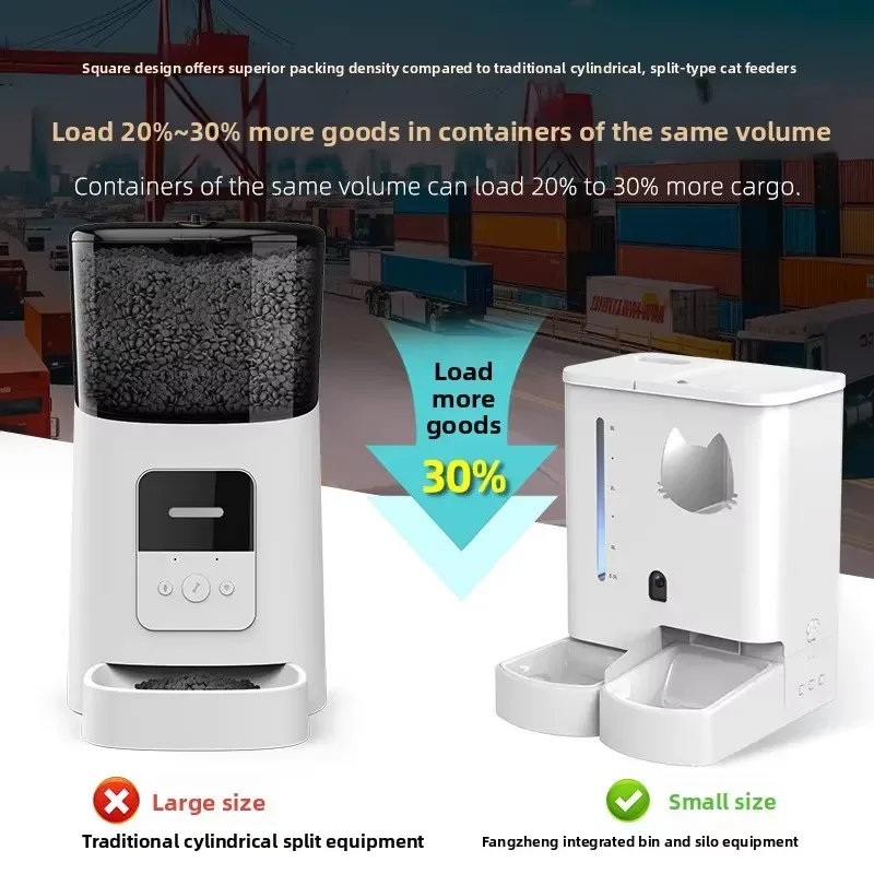 Smart Automatic Cat Feeder and Water Dispenser with Camera Remote Vision ABS Battery Powered Pet Food Bowl for Wholesale