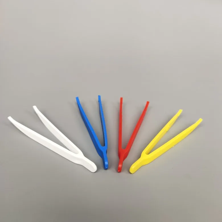 Plastic Tweezers White Curved Hand Tweezers Plastic Clip Ordinary Small Tweezers Red Blue White Yellow