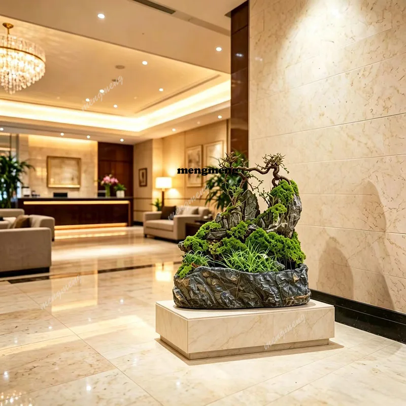 Customized fish tank rockery flow imitation stone ornament Zen rockery landscaping living room study decoration ornament