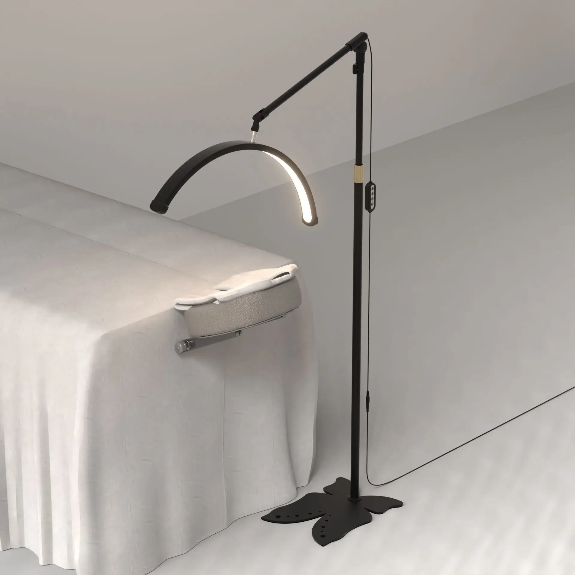 Half Moon Foldable Manicure Lamp, Portable Tattoo Eyebrow Microblading Light for Eyelash Salon Tool