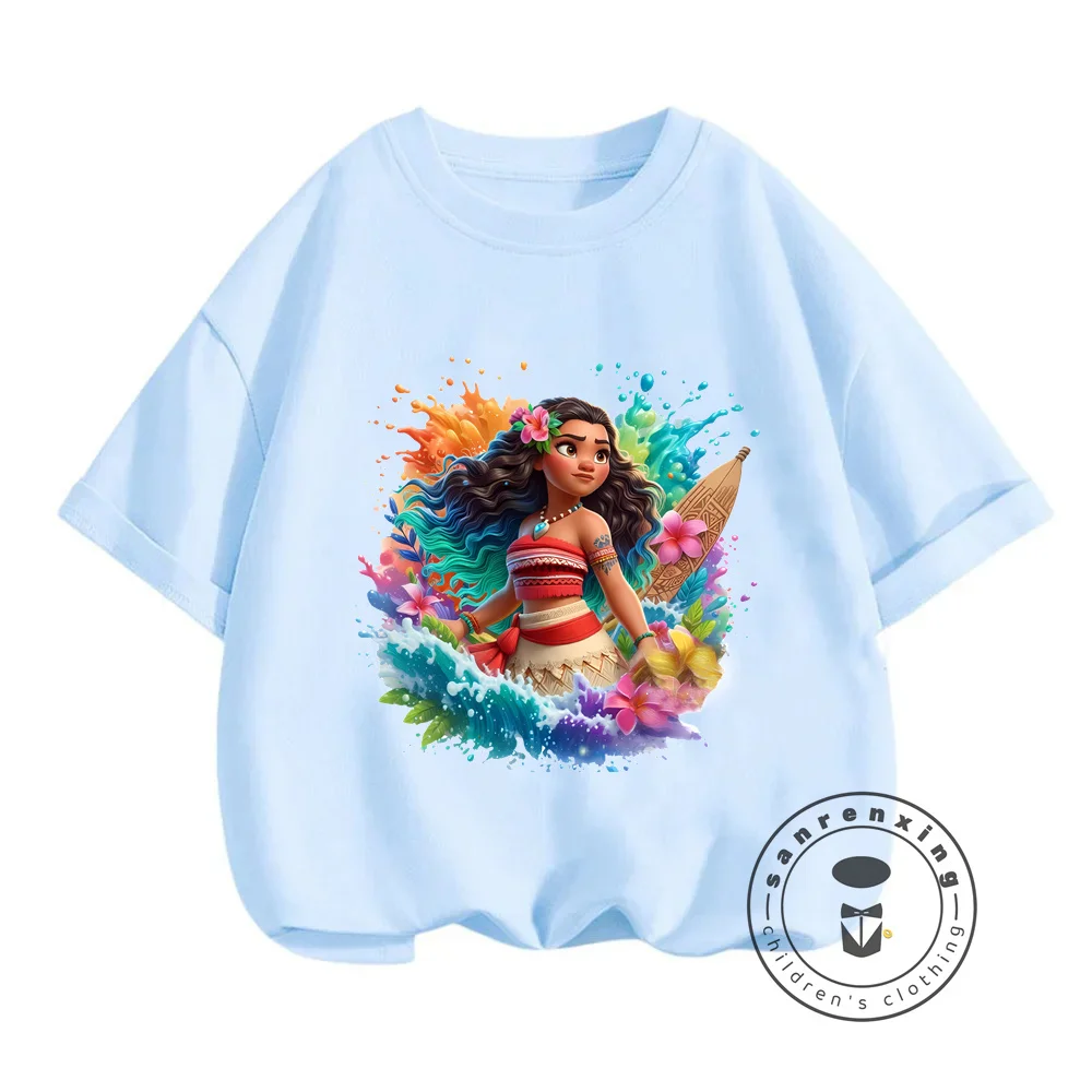 Summer Disney Moana Fashion Chill Out with these Soft Loose Kawaii T-Shirts Featuring Creative Cartoon Patterns for Children