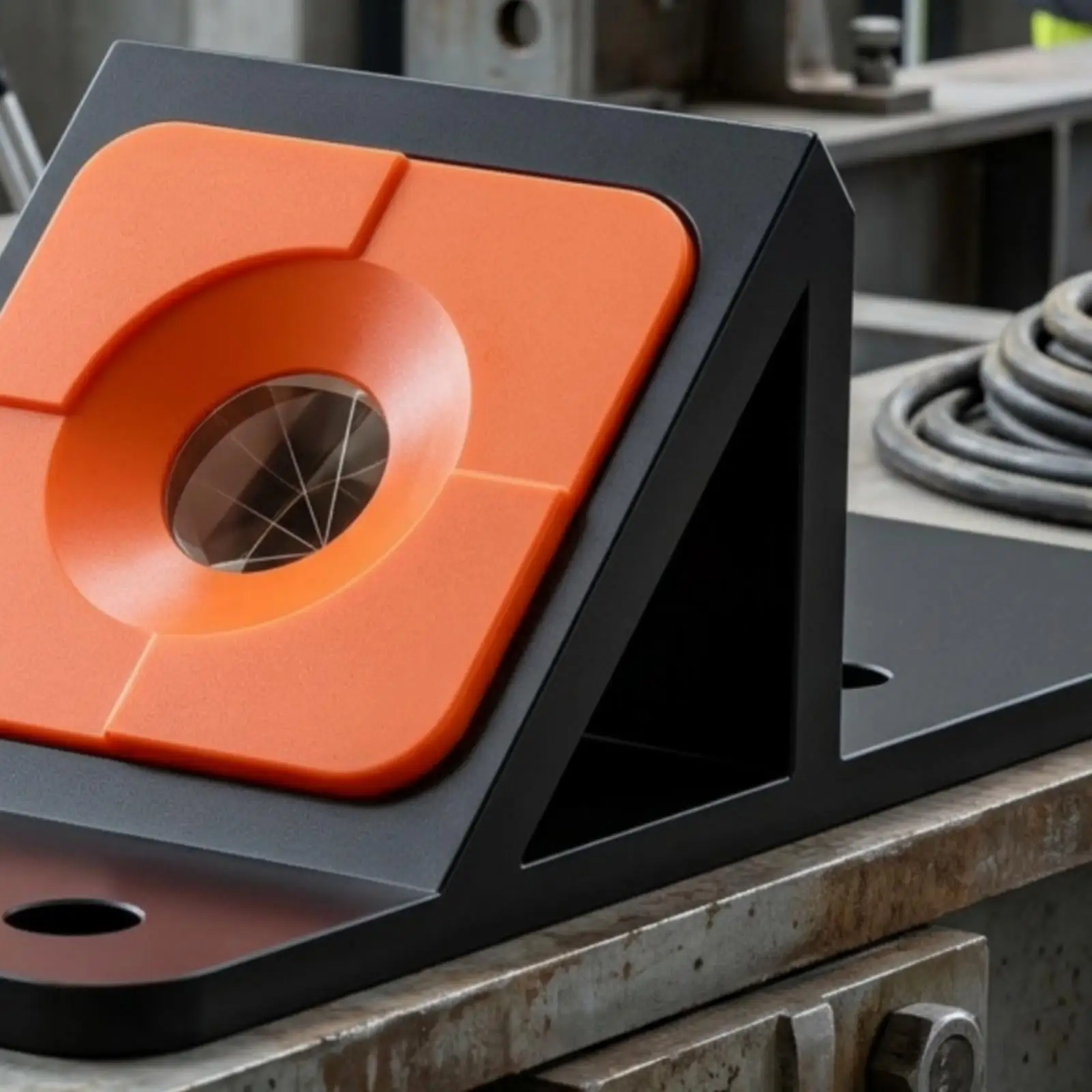Precision Optical Prism for Optics Experiments with Black Base and Red Face for Visibility