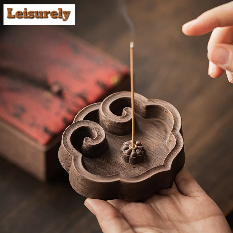Soporte de incienso Ruyi de sándalo, vaporizador para fumar, quemadores de incienso, velas aromáticas perfumadas, incensario, artesanía de té