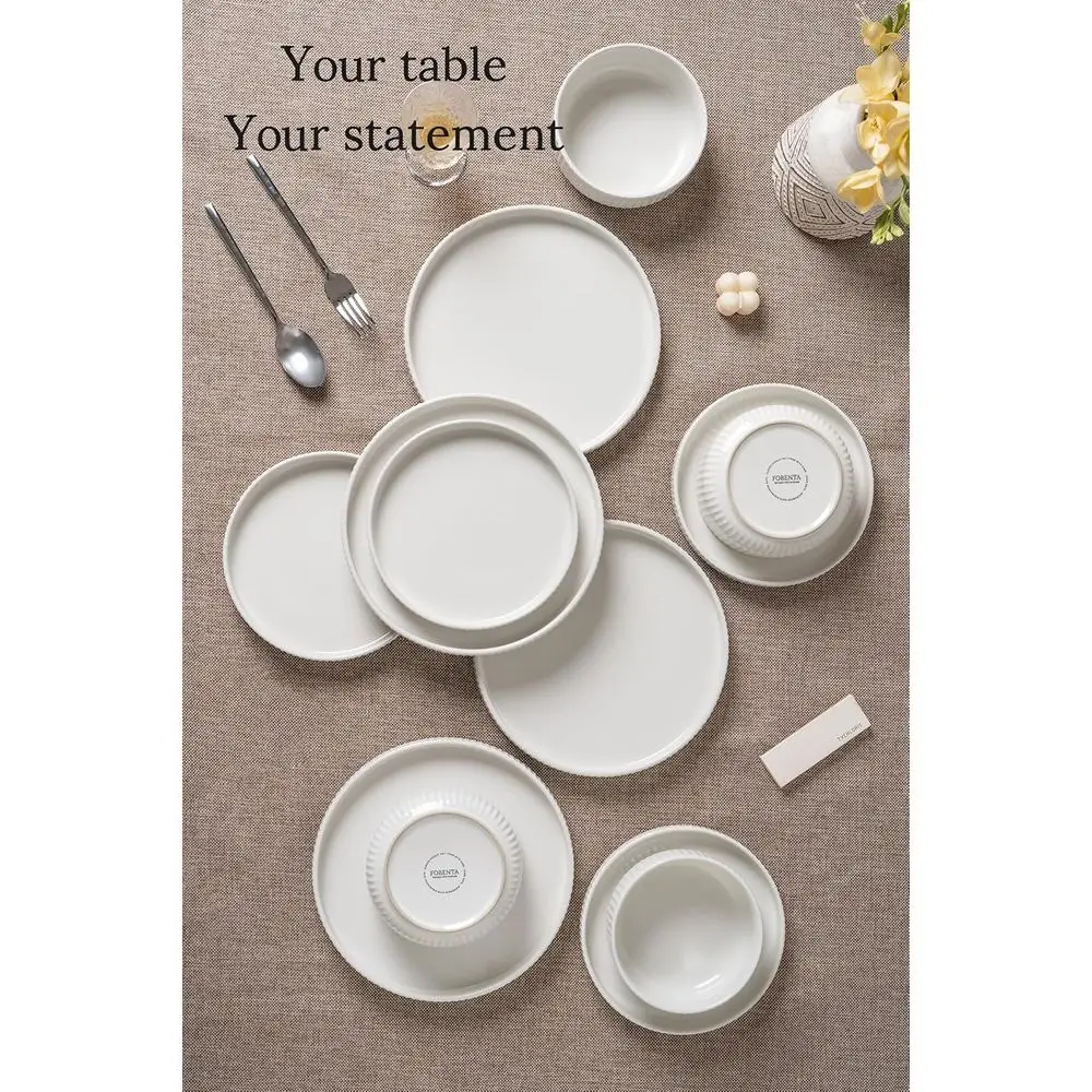 6-Piece White Dinnerware Set for Everyday Use and Practicality