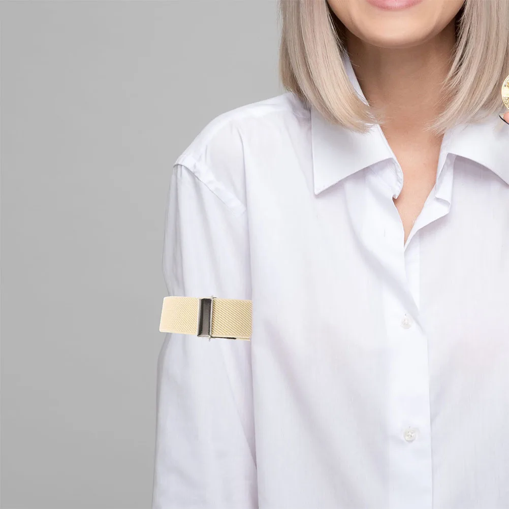 أربطة الأكمام للرجال والنساء، أصفاد ذراع مرنة قابلة للتعديل، حاملات قميص أنيقة مناسبة للقمصان والقمصان الرياضية والسفر والعمل