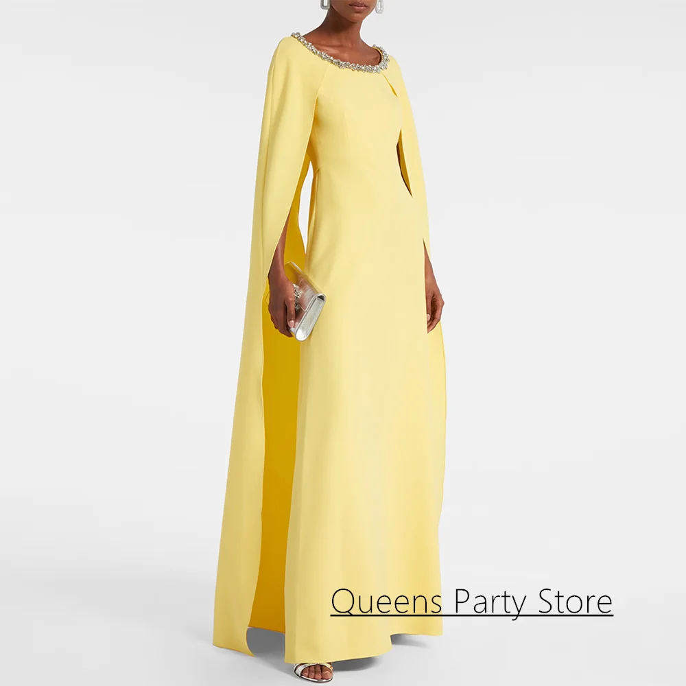 

Вечернее платье Саудовской Аравии по индивидуальному заказу с круглым вырезом и длинными рукавами, вечернее платье для выпускного вечера с кристаллами, современные свадебные платья