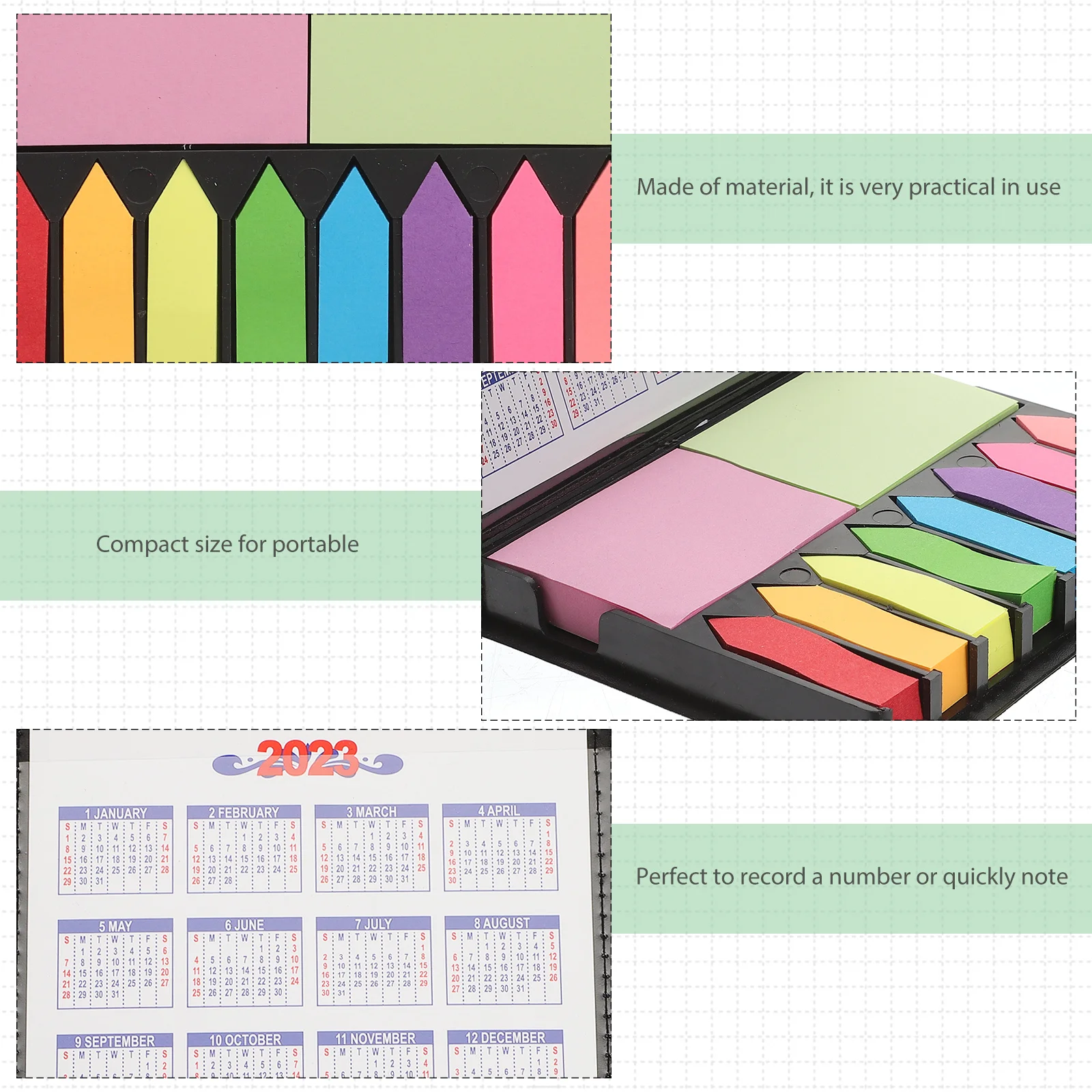 1 ensemble bloc-Notes Compact pratique bloc-Notes pour Notes et rappels rapides bureau école utilisation Note auto-adhésive
