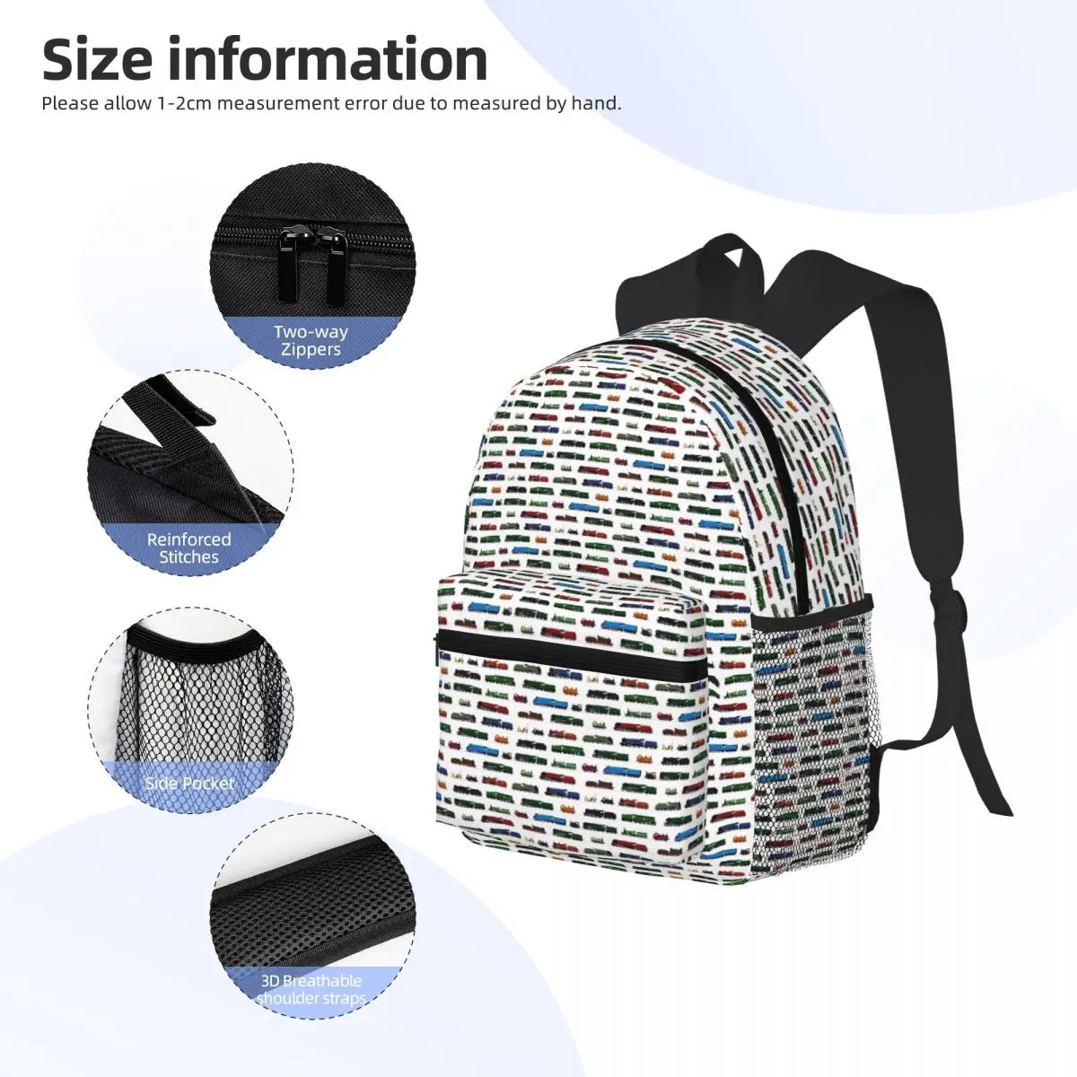 

Iconic British Steam Trains Student Backpack School Bag Hiking Travel Daypack for Men Women Fashion Bookbag Shoulder Bags