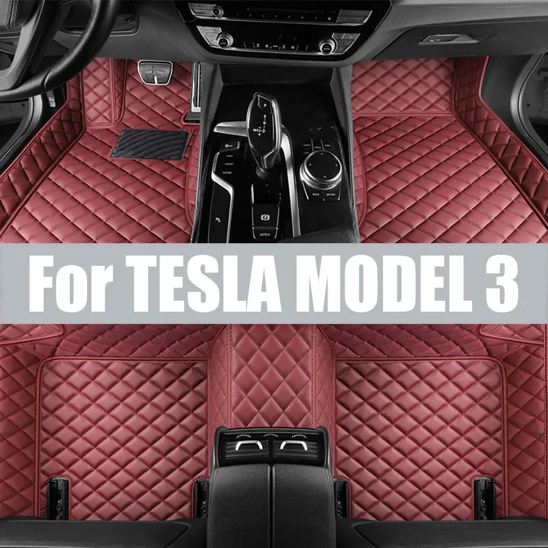 

For TESLA MODEL 3 2017-2023 LHD RHD Auto Car Floor Mats All-Weather TPE Foot Mats Odorless Pad Tray Mat Interior trunk mat