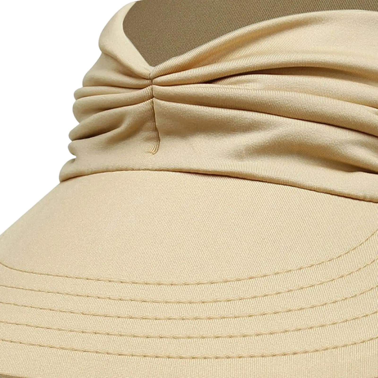 Casual Women Sun Visor Hat Messy Bun Antiultraviolet Wide Brim Headband Sunhat for Camping Sports Cycling Outdoor Travel