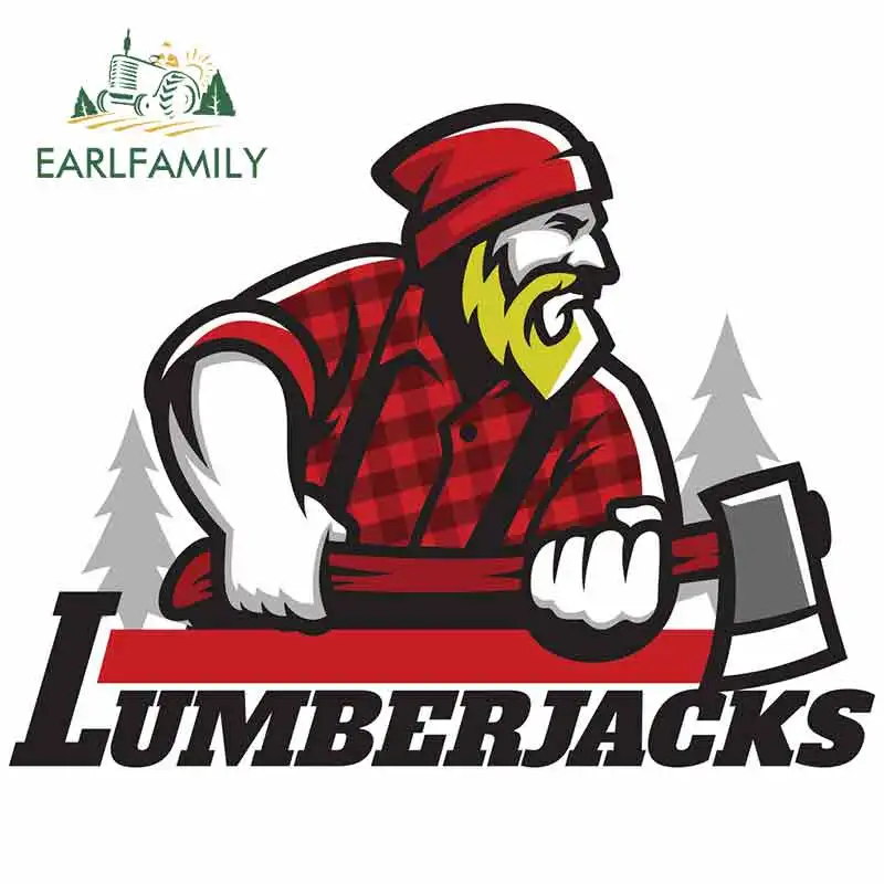 

EARLFAMILY 13cm x 10cm for Lumberjack Mascot Holding The Axe Car Decal Graffiti Stickers Personality Car Accessories Waterproof