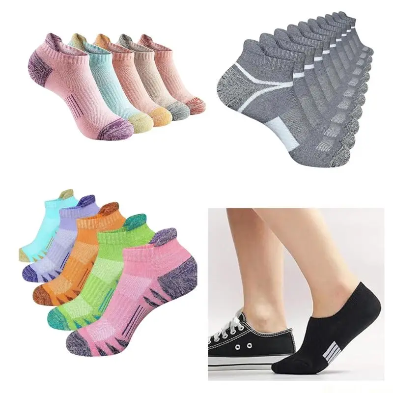 31BE 5 Pair Running Socks Trainer Socks Ankle Socks Breathable Sports Socks for Adult