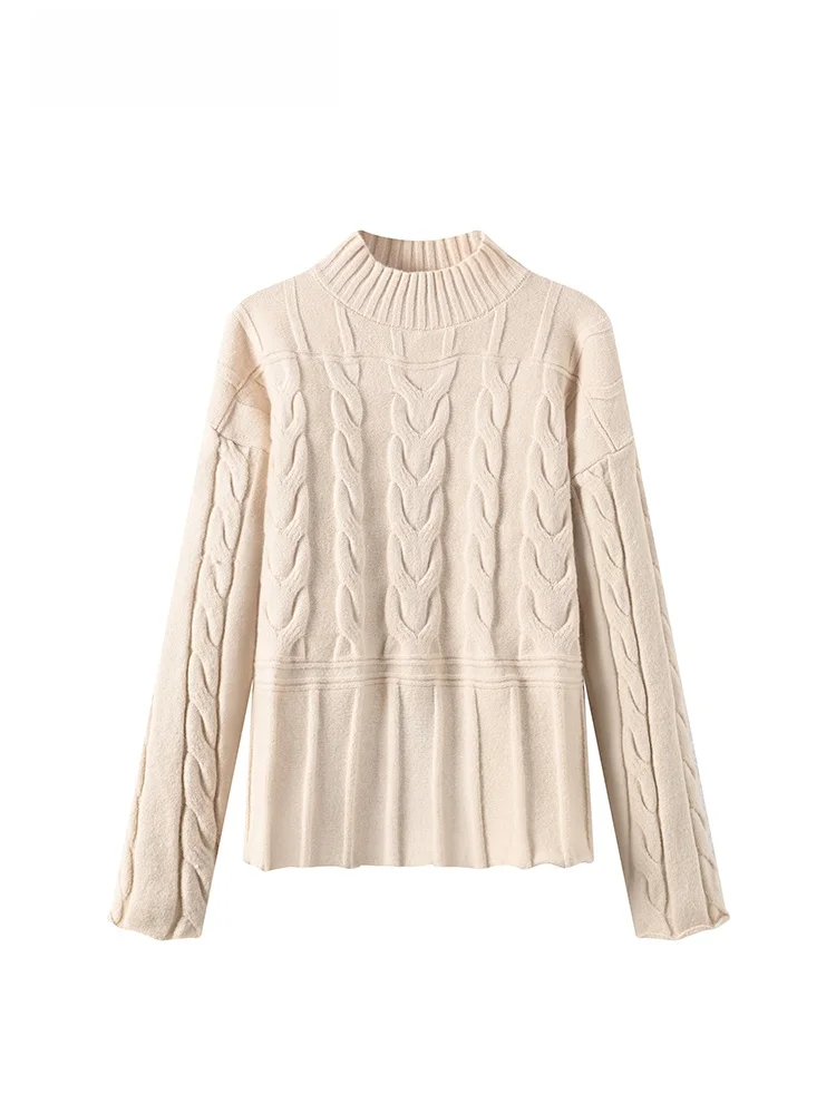 

High Waist Sweater Base irt Women's plus Size Sli Early Spring New Sle Versatile Slimming Top Cara CLUB