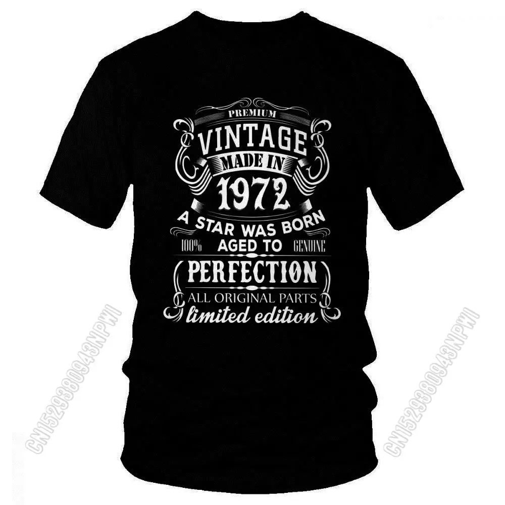 T-Shirt Men Short Sleeve T Shirt 100% Cotton Coupe Ample Idéal Comme Cadeau D'anniversaire Collection Été 1972 Custom Gift