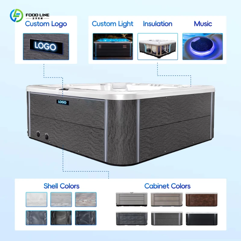 Acrylic Heated Portable Bubble Pool, 130 Jet Inflatable Massage Spa, Hot Whirlpool Tub for Patio & Garden