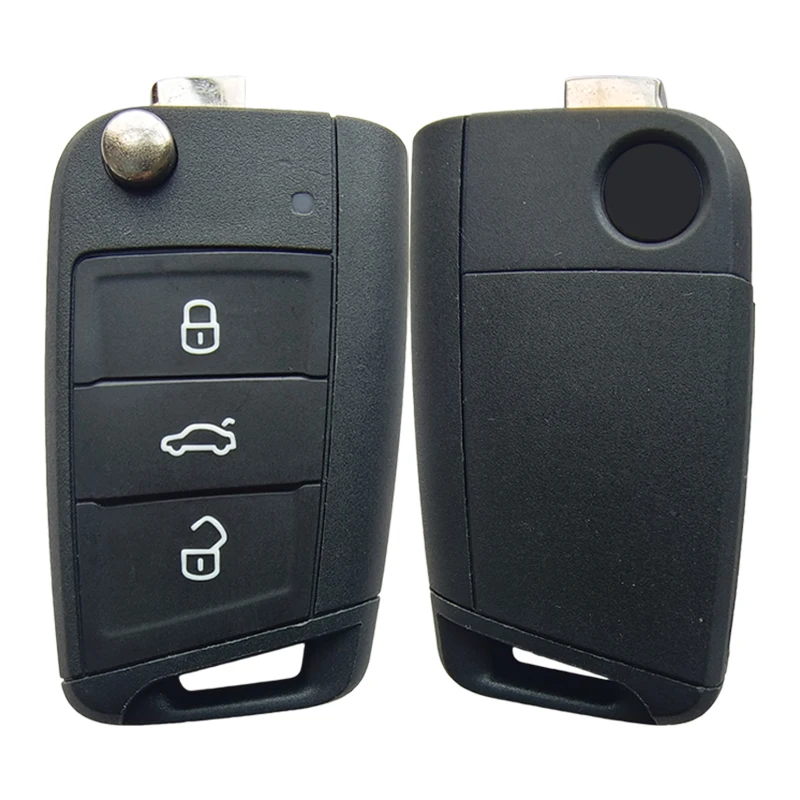 AK001110 PN 5E0 959 752 D For Skoda 3 Button Flip Remote Key No Keyless 434MHz MQB48 Chip 5E0959752D