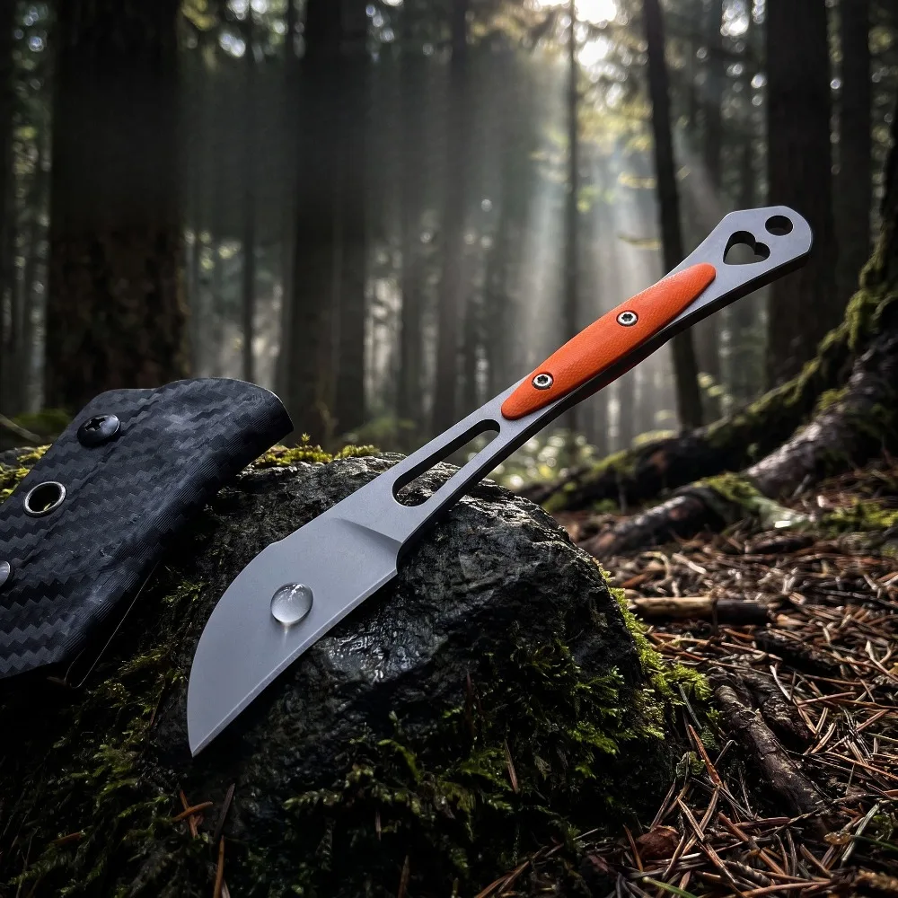 Portable EDC Utility Knife 8Cr13Mov Blade Mini Fixed Blade Knife with Kydex Holster for Daily Use