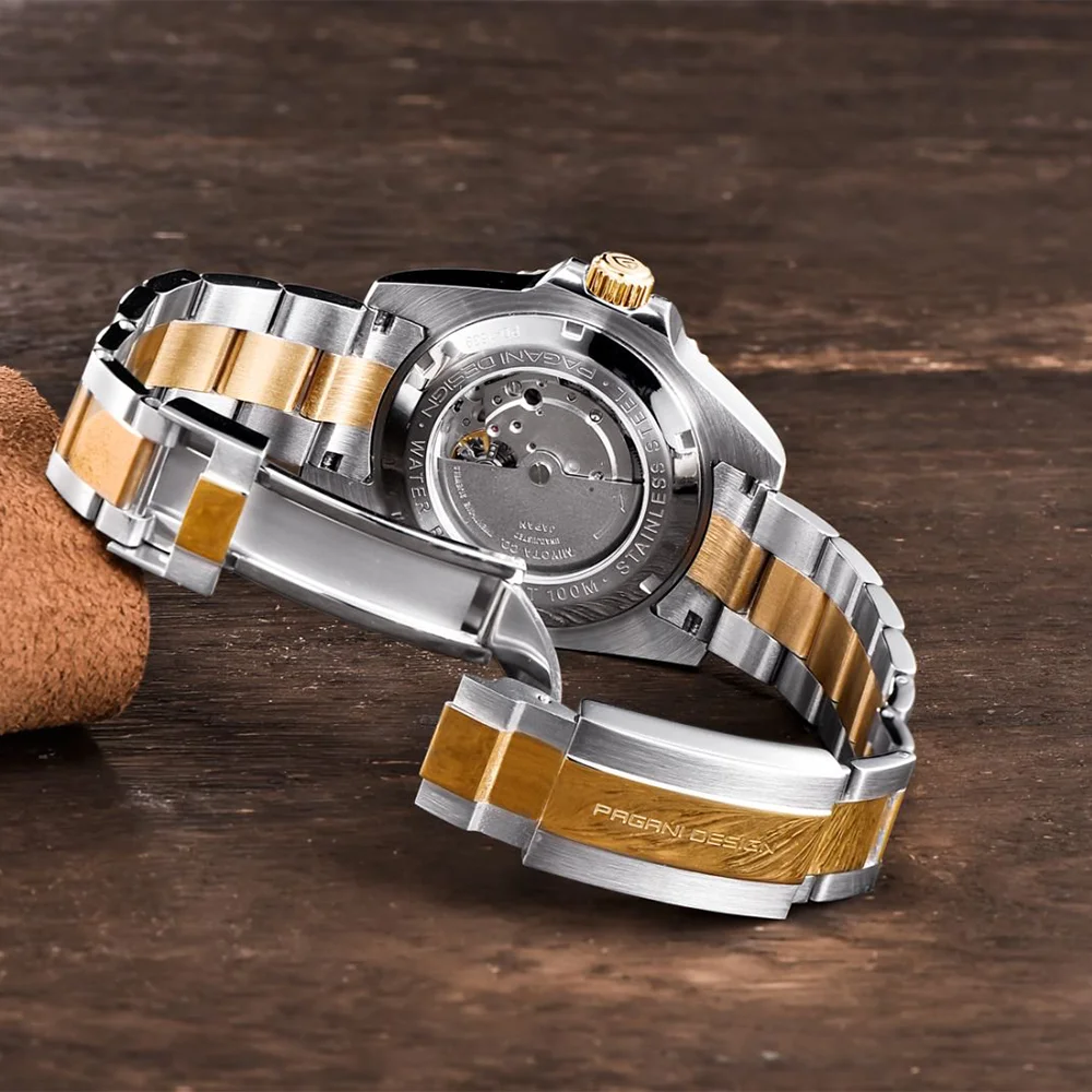 PAGANI تصميم العلامة التجارية الأعلى ساعة ميكانيكية للرجال الحركة اليابانية 100 متر مقاوم للماء الياقوت الزجاج ساعة أوتوماتيكية للرجال