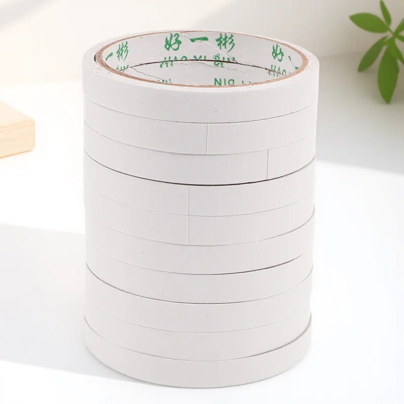 

10pcs 1.2X800Cm Double Sided Adhesive Tape Strong Sticky Craft Office Supplies For Scrapbooking Gift Wrapping