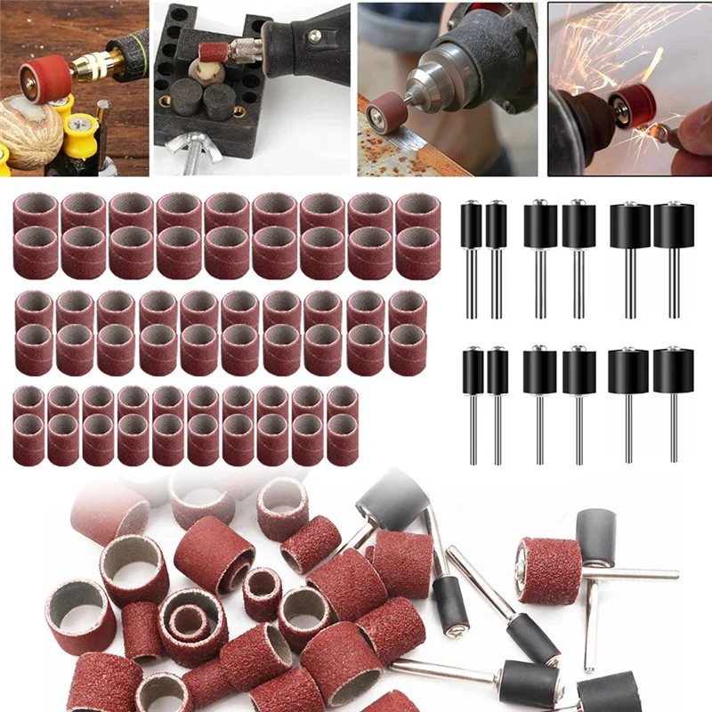 

A39I-132 Pieces Sanding Drum Set,120 Pieces Aluminum Oxide 120Grit Drum Sander Sanding Sleeves And 12 Pieces Drum Mandrels