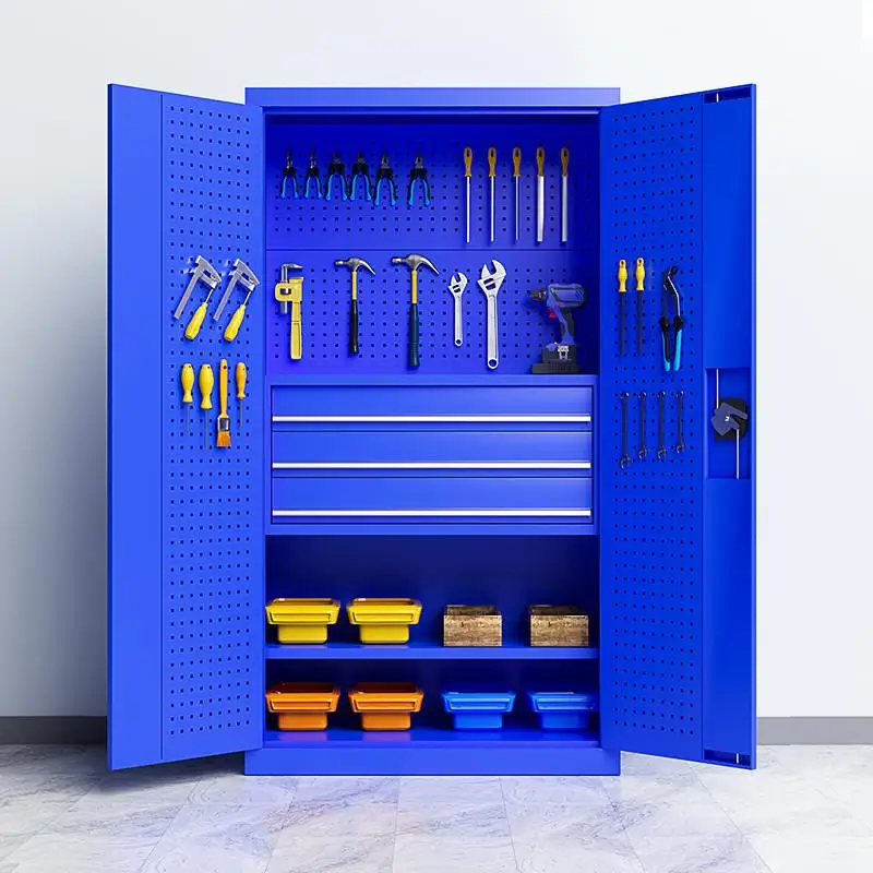 Heavy Tool Cabinet Iron Cabinet Toolbox Industrial Hardware Auto Repair Factory Large Workshop Hole Board Storage