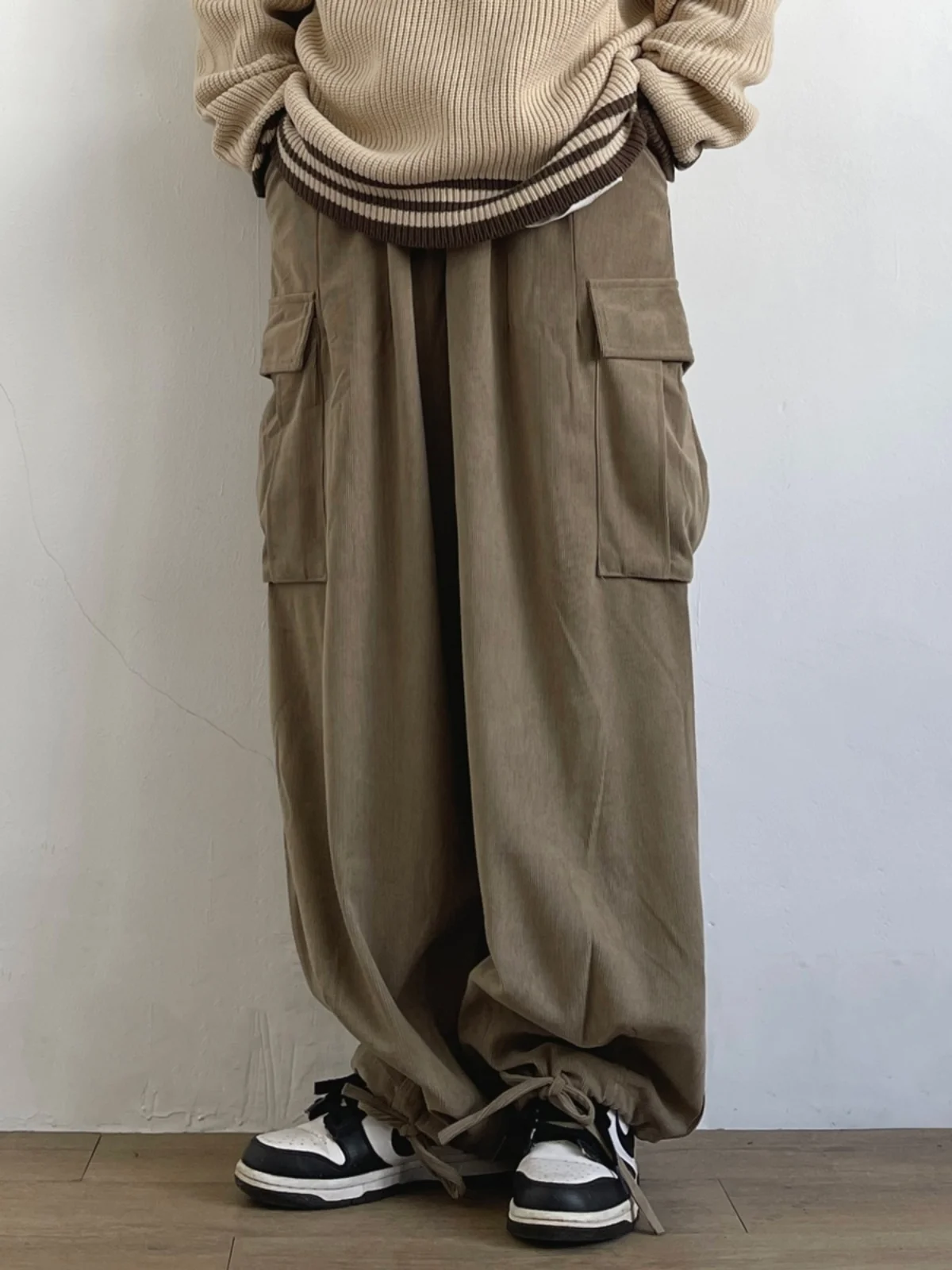 

Ретро-брюки из вельвета в стиле рабочей одежды, унисекс, свободные, универсальные, с широкими штанинами, осенне-зимние, в японском стиле, повседневные брюки