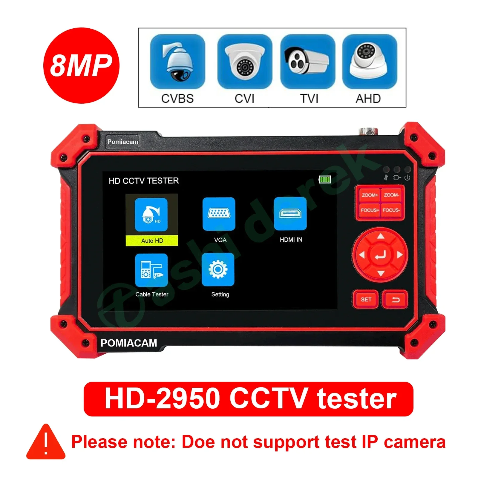 HD-2950 testeur moniteur CVBS 8MP AHD/CVI/TVI 4-en-1 testeur de caméra CCTV 5 pouces moniteur Suppor