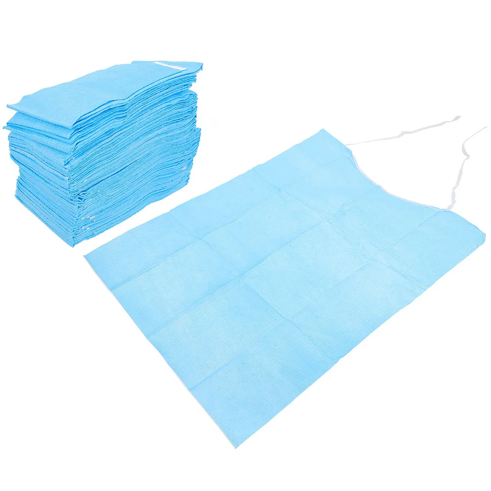 60 Pcs Adult Bibs Disposable The Aged Dining Portable Elders Blue Children Toddler