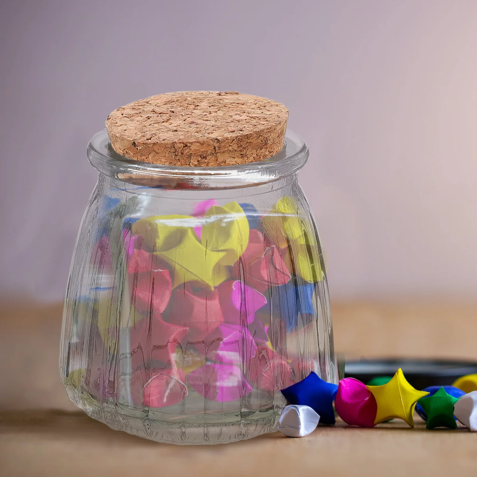 

4Pcs Glass Bottles Cork Sealed Transparent Wishing Drift Bottles DIY Small Storage Jars Landscape Bottle