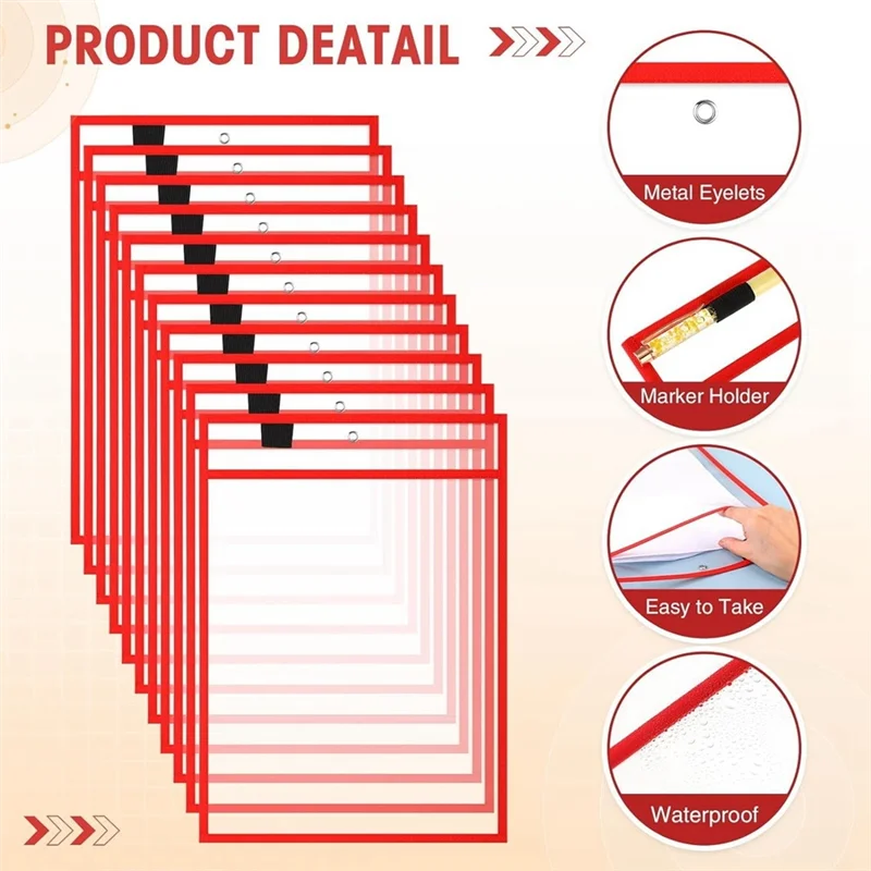 

25 Piece File Folders 9 X 12 Inch Work Note Holder Dry Erase Pockets For Teachers Work Classroom Organization Supplies A Durable