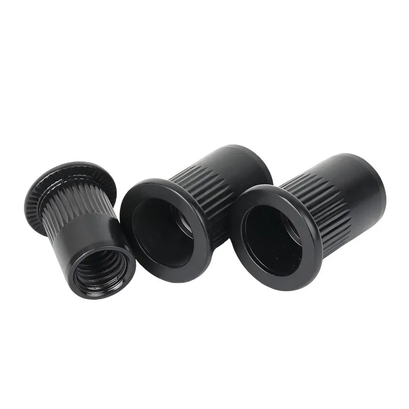 5-20pcs Flat Rivet Nut M3~M12 Black 304 Stainless Steel Flat Head Threaded Rivet Insert Nutsert Cap Rivets Nuts