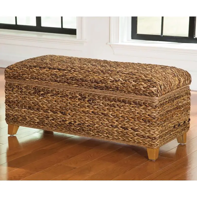 

Amber Woven Banana Leaf Storage Trunk - Natural Storage Solution for Organizing Your Space with Stylish Design and Durability -