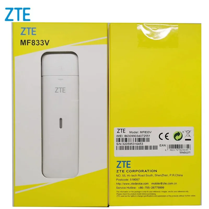 Imagem -06 - Desbloqueado Zte Mf833v Mf833t Mf833u1 4g Lte Cat4 Usb Vara Modem Zte Original Novo