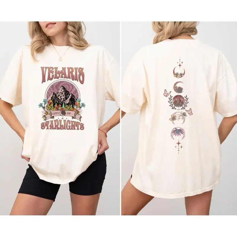 Футболка Velaris Acotar с двумя сторонами City Of Starlight SweaT The Night Court Dreams Молодежные девушки