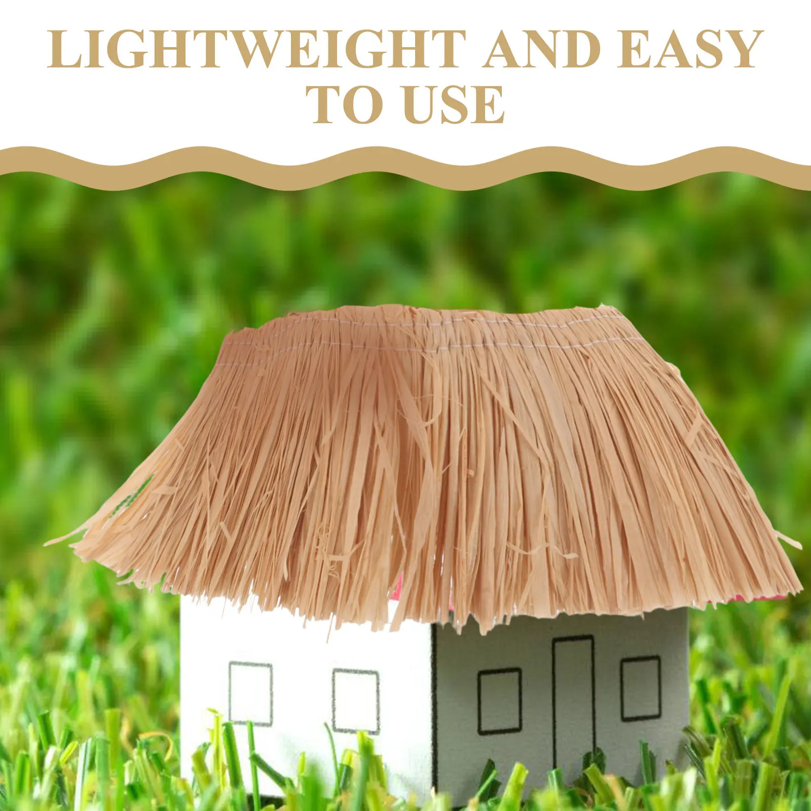 3PCS Faux Thatch Roof Small Thatch Grass Roll Miniature Roof Decoration Artificial Straw Bales For Architecture Dollhouse Decor
