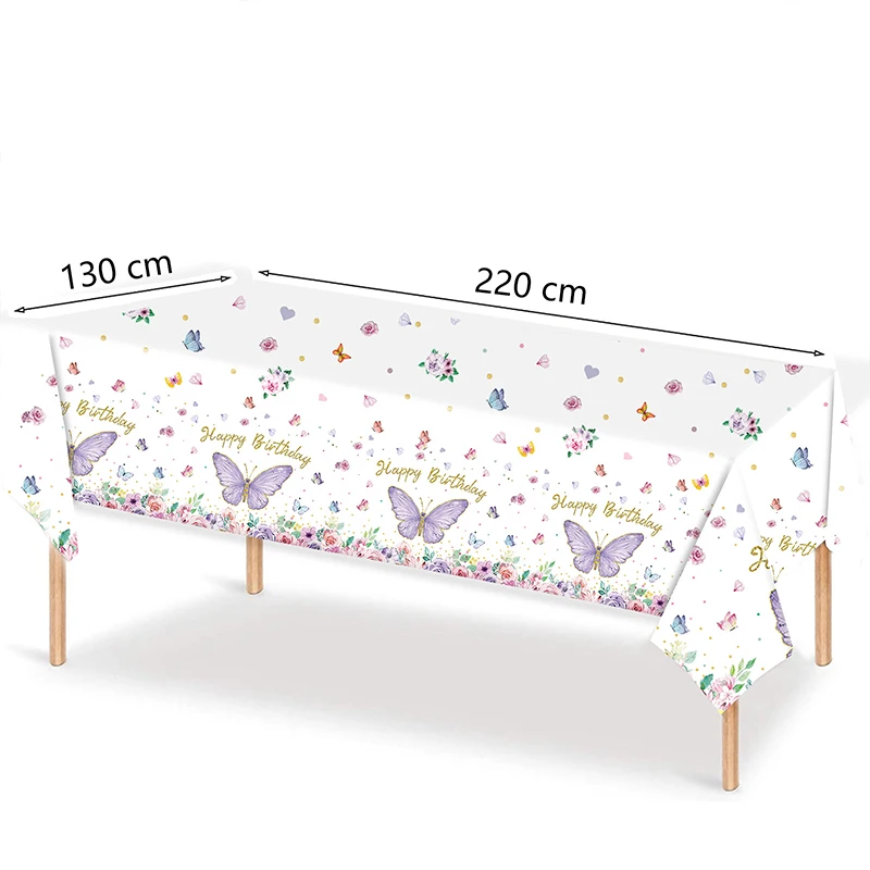 Nappe imperméable pour fête d\'anniversaire, motif papillon, décor de Table pour fête d\'anniversaire, pour fille, pour printemps et été