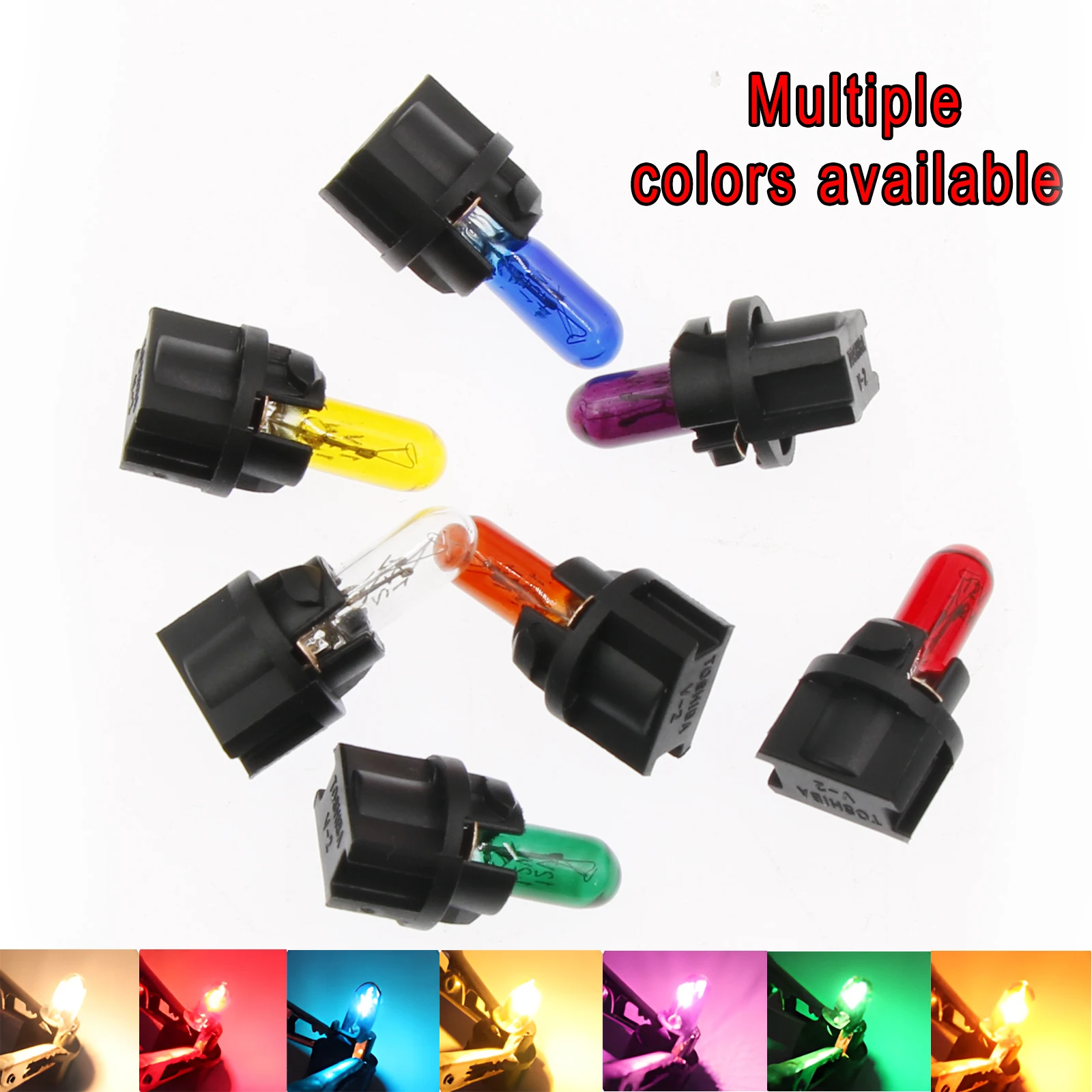5Pcs T5 SMD LED Car Light Automobiles Light-Emitting Diode Instrument Gauge Dashboard Bulbs Auto Interior Indicator Lamp