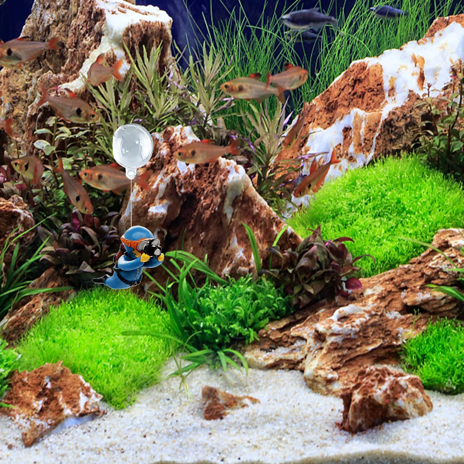 2Pcs Fish Tank Diver Decoration Aquarium Floating Diver Ornament Adjustable Buoyancy Aquarium Accessories Fish Tank Ornament