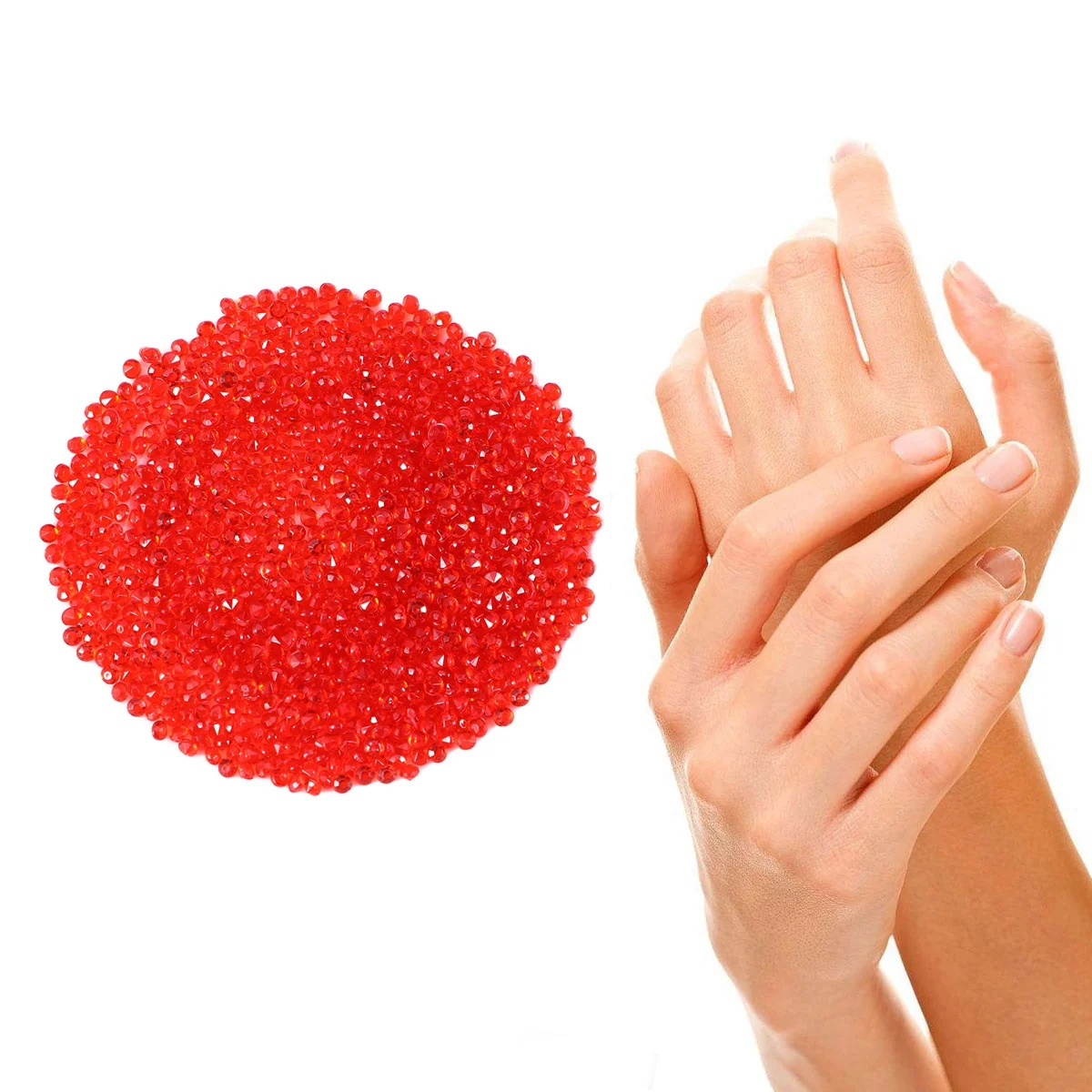 

1000Pcs Acrylic Crystal Red 3mm Bright Color Wedding Banquet Party Nails Clothes Phone Case Crafts Acrylic Crystal