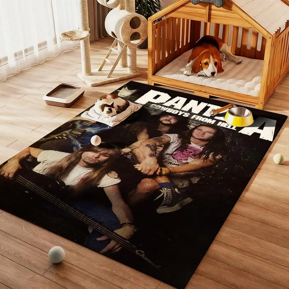 

Floor Mat Diatom Bath Mat Absorbent Quick Dry Non-Slip TPR Backing Soft Plush Draining Rugs P-Panteras cool Rock Band