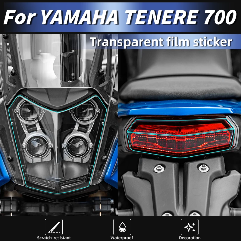 

Designed For YAMAHA TENERE 700 Motorcycle Anti-Scratch Transparent Headlight Taillight Shield Stickers Refit Kits