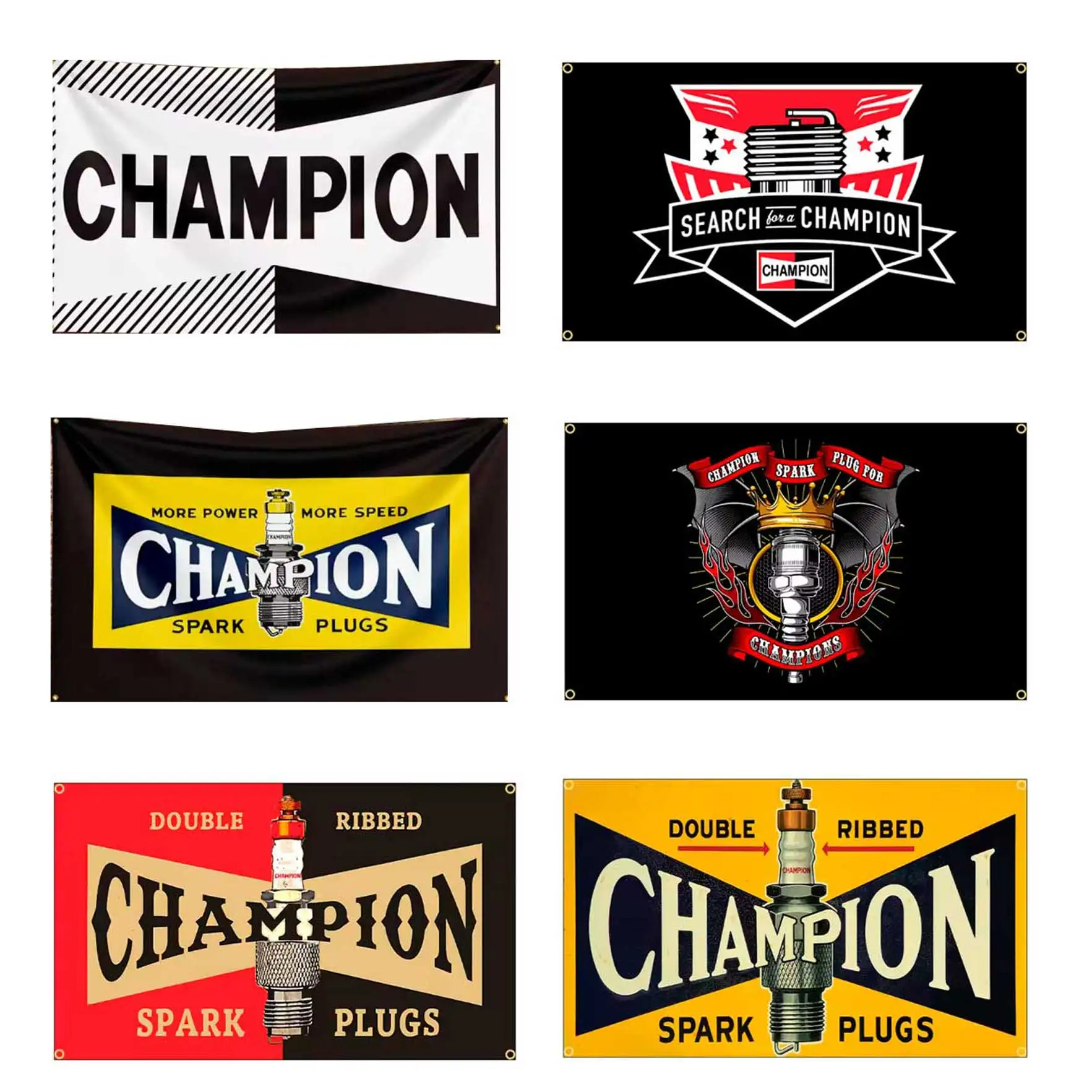 60x90cm/90x150cm C-Champions Spark Plugs Flag Tapestry Banner Racing Car Garage Or Outdoor Decoration