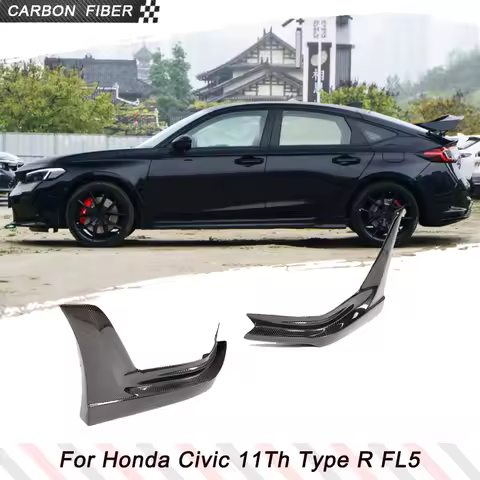 Carbon Fiber Car Rear Bumper Splitters Lip For Honda Civic Type R 11th 2023 FL5 Car Rear Spoiler Apron Protector Body Kits