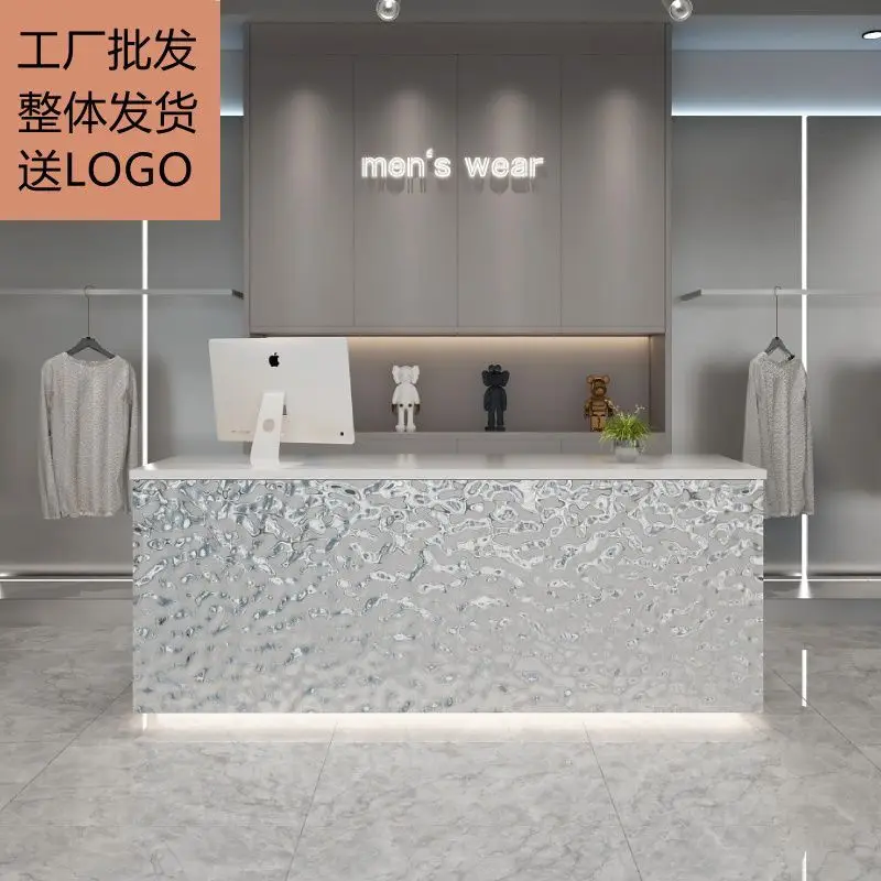 

Clothing shop Water ripple stainless steel bar counter Small beauty salon Restaurant Barber shop checkout page Front desk