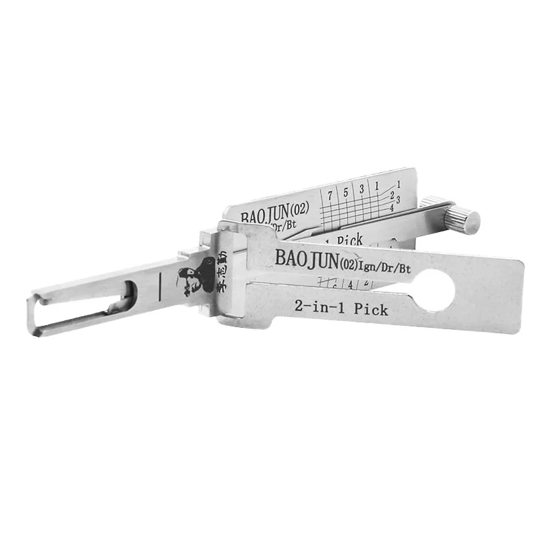 Original Lishi BAOJUN(02) 2 in 1 Lock Pick Decoder Ignition Car Door Opener for New Baojun Models Vertical Milling
