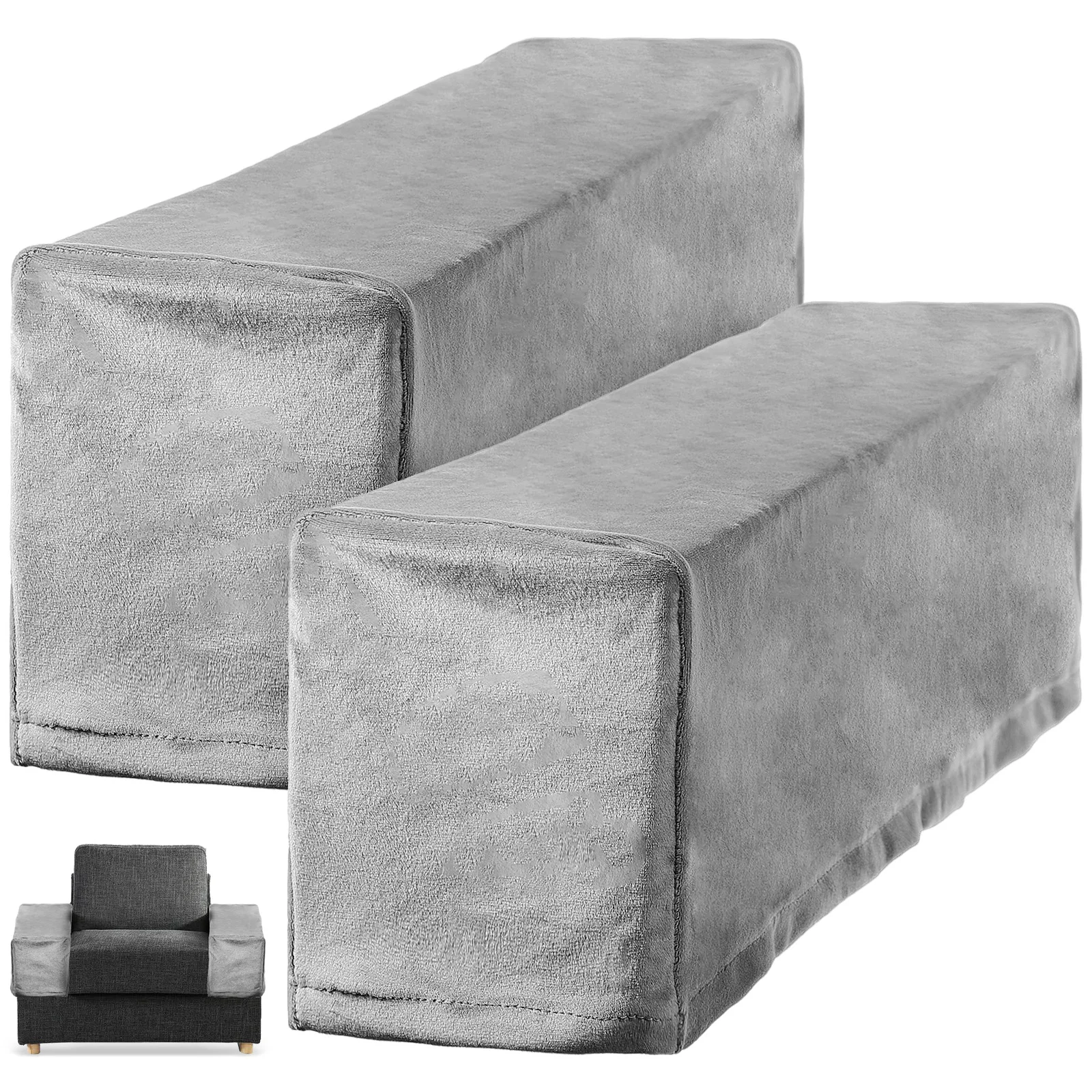 

2 Pcs Sofa Armrest Covers Stretch Universal Protector Waterproof Couch Arm Covers for Home Office Fleece Elasticity