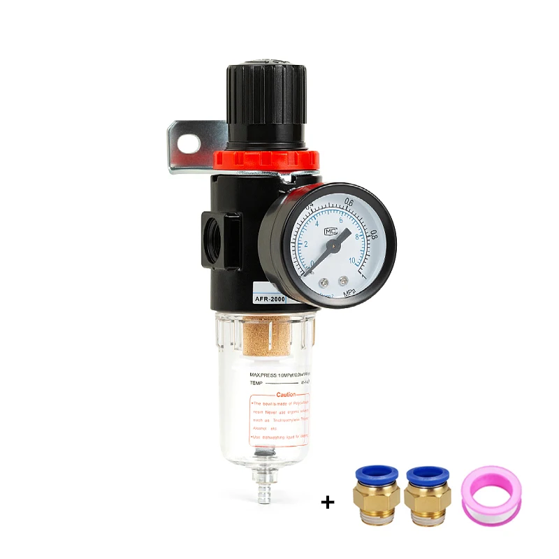 

AFR2000 1/4 Pneumatic Filters For Air Compressor Moisture Oil Water Separator Pressure Regulator