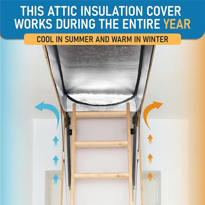 Excellent-Attic Stairs Insulation Cover With Zipper Insulator Bag Energy Saving 25 X 54 X 11Inch Cover To Insulate Attic Access
